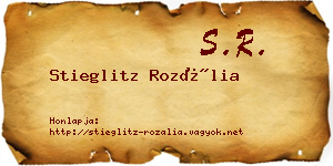 Stieglitz Rozália névjegykártya
